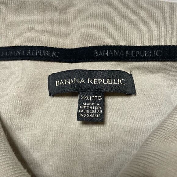 BANANA REPUBLIC Tan Polo Shirt Mens Size XXL Short Sleeve 100% Cotton - Picture 3 of 8
